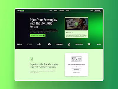 PlotPulse Landing Page Design