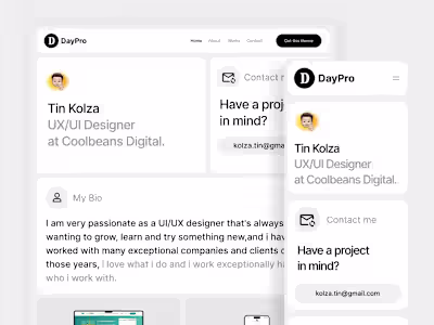 DayPro — Beautiful portfolios website for UX/UI Designer