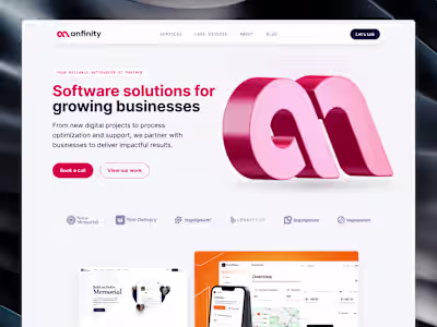 Anfinity - One page website for a software development agency