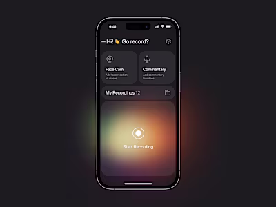 iOS Screen Recording App Design