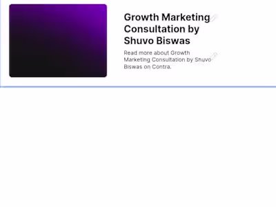 Growth Marketing Consultation by Shuvo Biswas