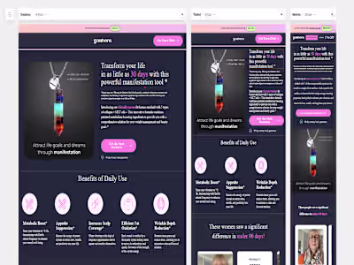 Landing Page Design for Gemborn's Soul Necklace
