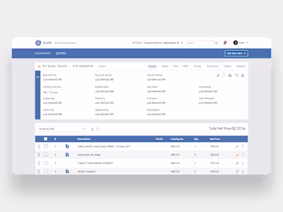 GE Global B2B Quoting Application Improvements 