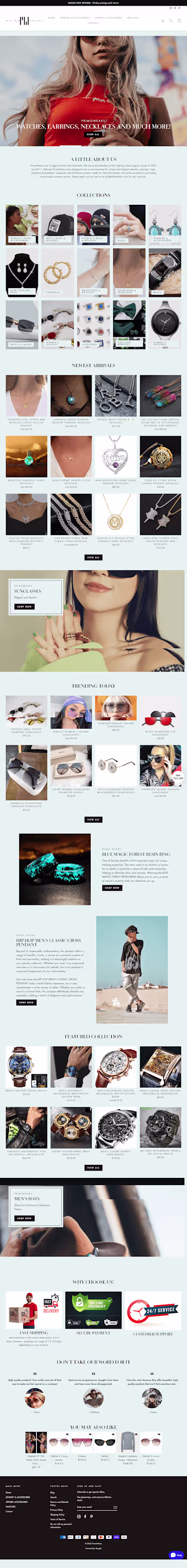 Fashion Website for "primowears"