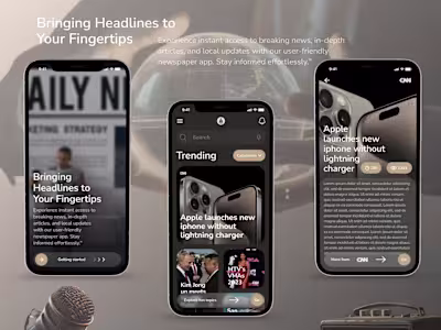 Mobile application design for News App