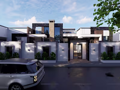 Exterior facade design for a private villa
