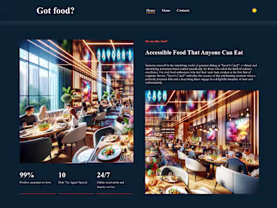 Simple restaurant homepage mock up