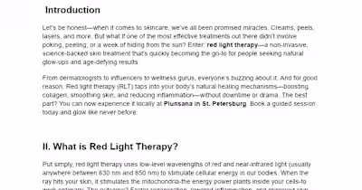 Ultimate Guide: Red Light Therapy at Plunsana