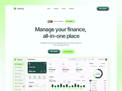 Fintech Web UI/UX Design & Framer Development