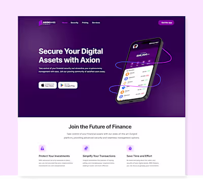Modern Crypto Finance Landing Page