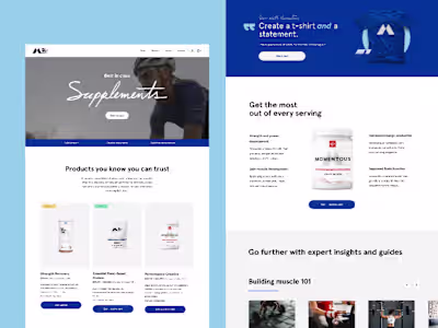 Momentous - E-commerce re-design Shopify