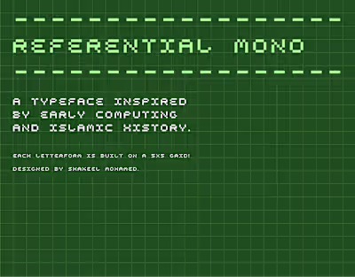 Referential Mono Typeface
