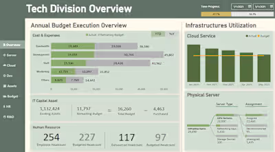 Budget Execution Analysis PowerBI Visualization 