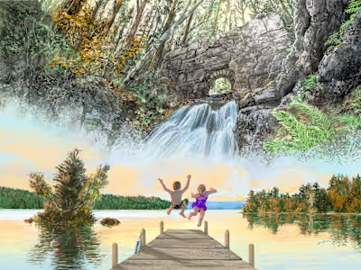 Mural: Waterways of Oxford, Maine