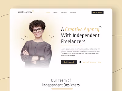 Dynamic Landing Page Design for Creative Agency, Design Showcase