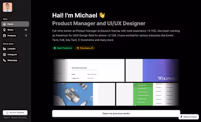 SimPorto - Portofolio Web Framer