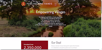 Pera Helping Hands Charity Website Development