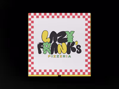 Type-Based Logo Design + Visual Identity for Lazy Frank’s Pizza
