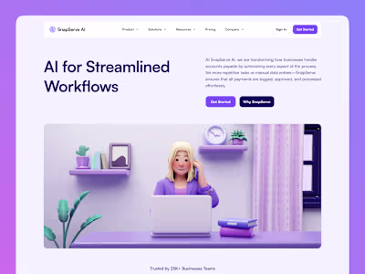 SnapServe AI Landing Page Design