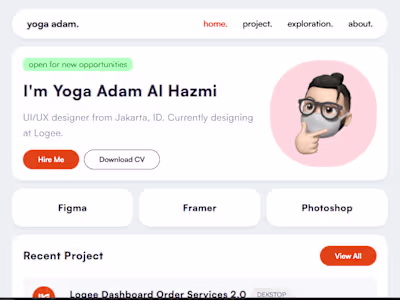 Personal Portfolio Website - Framer Website