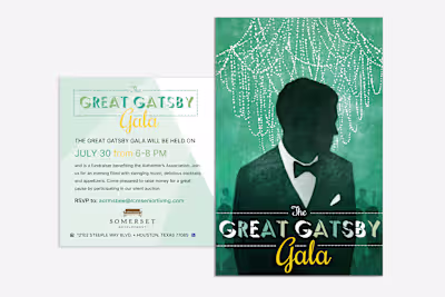 'Great Gatsby' Fundraiser Direct Mailer