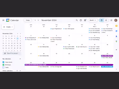 Colour Coded Calendar Management