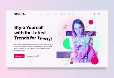 Teenage Fashion Store Website Banner