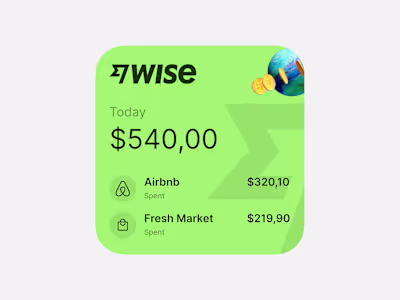 Wise Spending Summary Widget for iOS