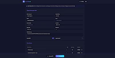 LaunchQuote — Automated Quoting System I built LaunchQuote a...
