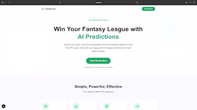AI-Powered Fantasy Football Prediction Platform Development