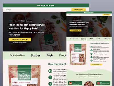 Freshpet Landing page design and development