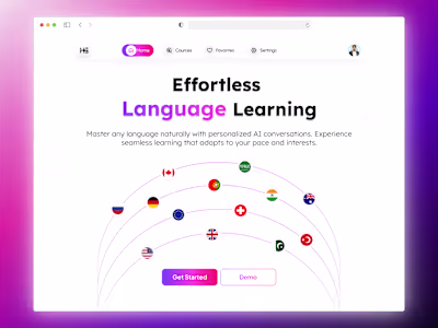 Language Learning – Landing Page