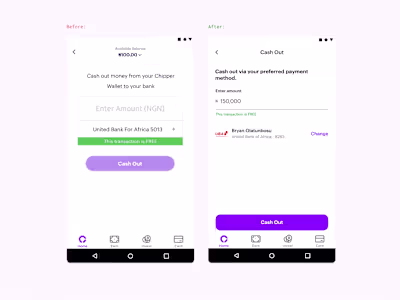 Cash Out Revamp | Mobile App Design