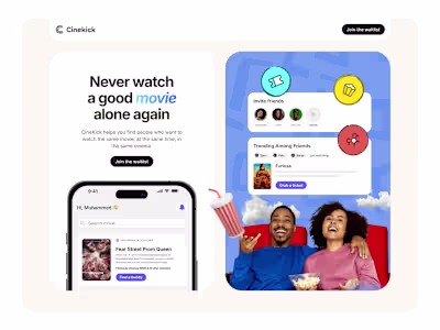 Framer Landing Page Design for Cinekick