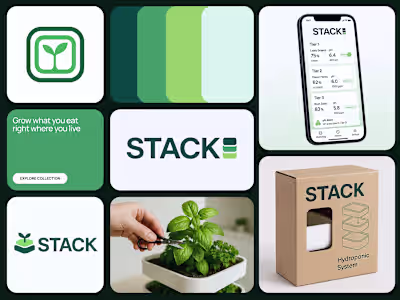 Brand Identity and UX Mobile Design for STACK Hydroponic System