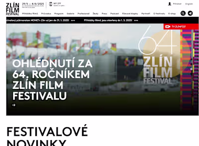 Web design for the Zlín Film Festival