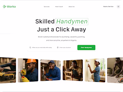 Worka — responsive landing and hero designed for a two-sided...