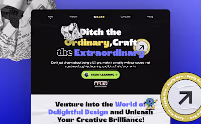 UX Cohort Landing Page Design