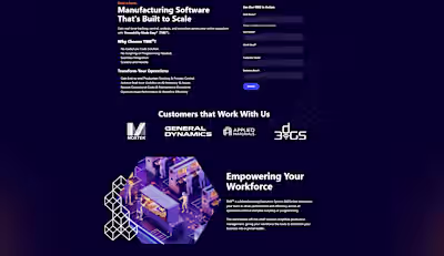 Landing Page Creation for Manufacturing Software Company