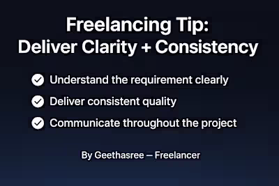 ✨ Freelancing Tip: Clarity builds trust Whether it’s Excel, ...