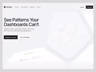 Syntara landing page