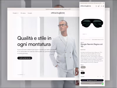 Ottica Buglione - Webflow & Shopify connected with Smootify.io
