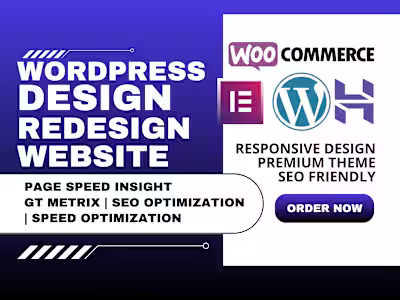 Wordpress website design & Redesign speed optimization SEO
