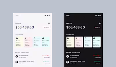 Web3 Wallet - Light and Dark Mode Dashboard Design
