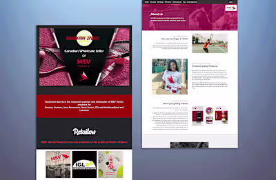 TENNIS | Wholesale Website Development Project