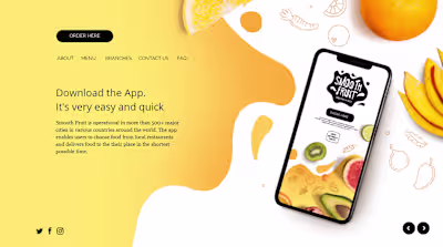 Smooth Fruit App UI/UX Landing Page Design