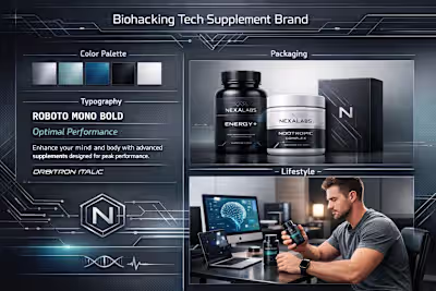 Moodboard for supplement brand.