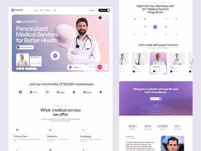 A modern healthcare website designed