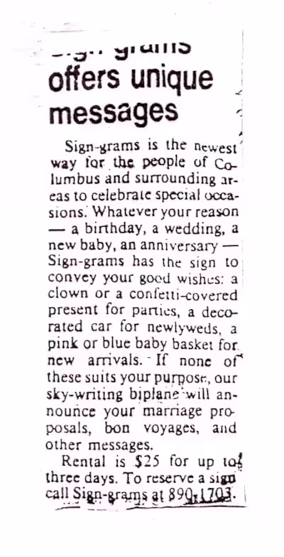 Sign-grams Offers Unique Messages