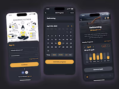 Habit Tracker, Wellness App Design